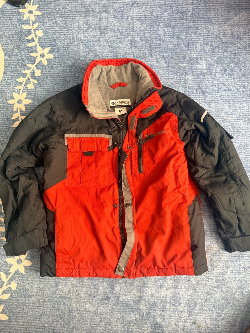 Columbia Kids Red and Black Insulated Puffer Jacket